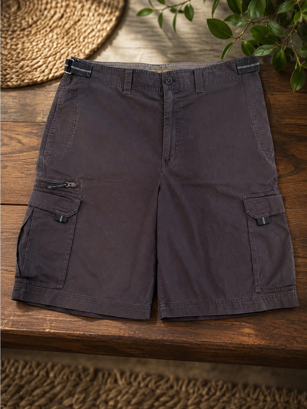 Old Navy Men’s Cargo Shorts Size 35 Black/Brown Utility Casual Gently Worn